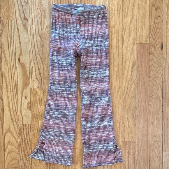 Rylee + Cru sz 8/9 Wide Leg Crop Girls Merled rust tan brown Flared Leggings - Picture 1 of 6